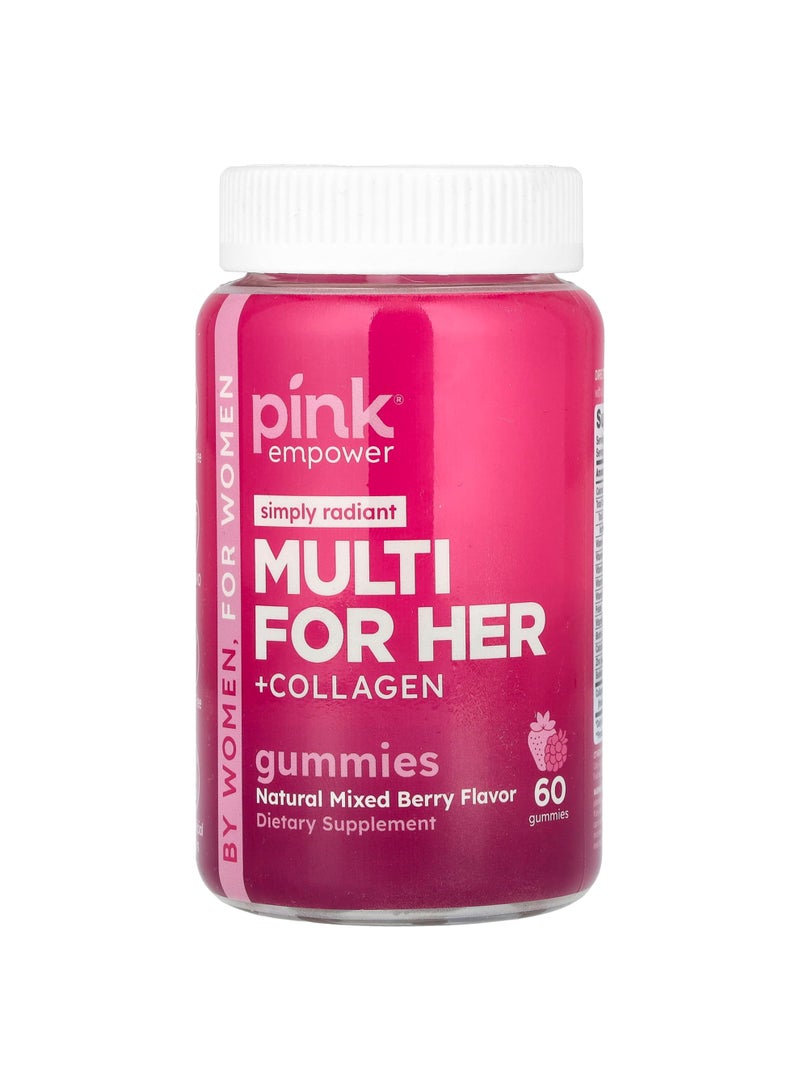 Multi For Her + Collagen Gummies, Natural Mixed Berry, 60 Gummies